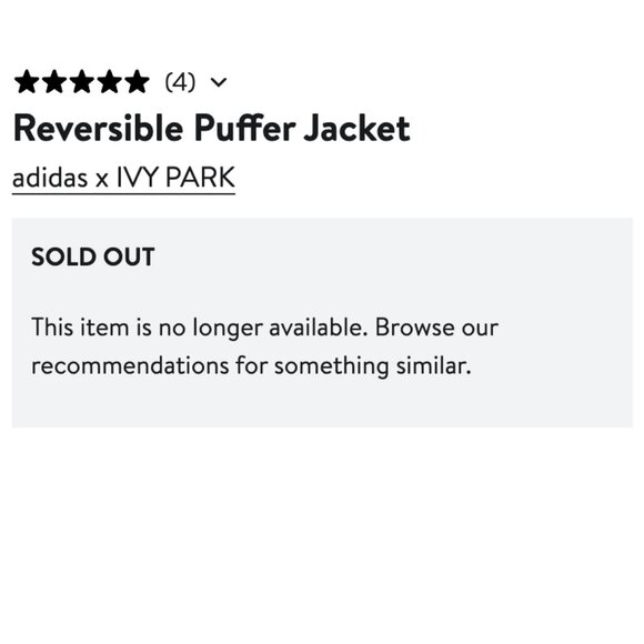 Ivy Park x Adidas Reversible Puffy Coat Parka Oversized Jacket / Size L - Picture 8 of 15